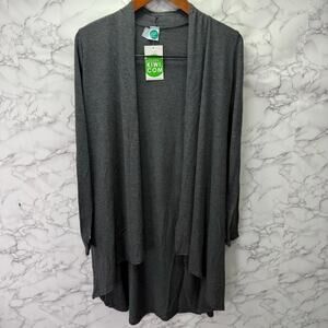 MODERN KIWI Open Front Draped Cardigan Sz M # H589